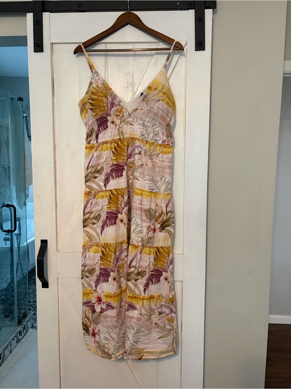 Guess Floral Maxi Dress in Yellow, Pink and Green